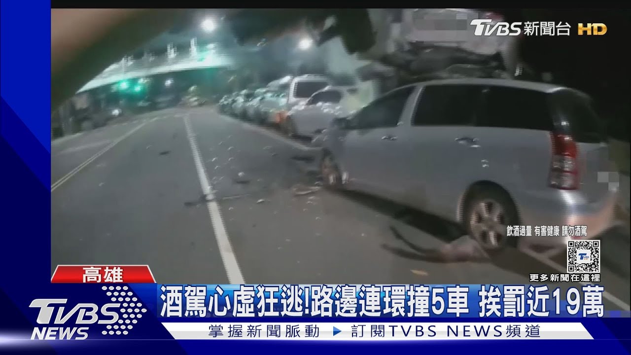 酒駕狂逃失控連撞5車!駕駛受傷送醫 恐挨罰近19萬元