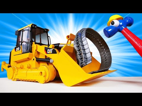 Al trattore si è staccato un cingolo! Il meccanico delle macchinine. Video per bambini