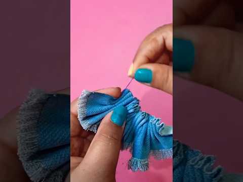 || DIY || Very easy Denim Flower Making 😳 #diy #diycrafts #shorts #youtubeshorts