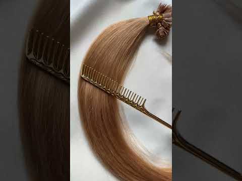 Волосся для гарячого нарощування на капсулах, 55 см, пряме, 100 пасм, темний блонд (27) video