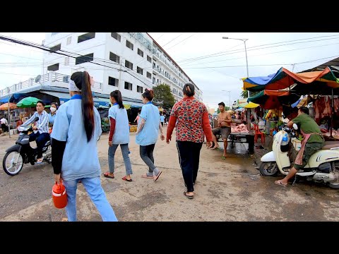 Driving around Tuol Sangke Market in the Morning