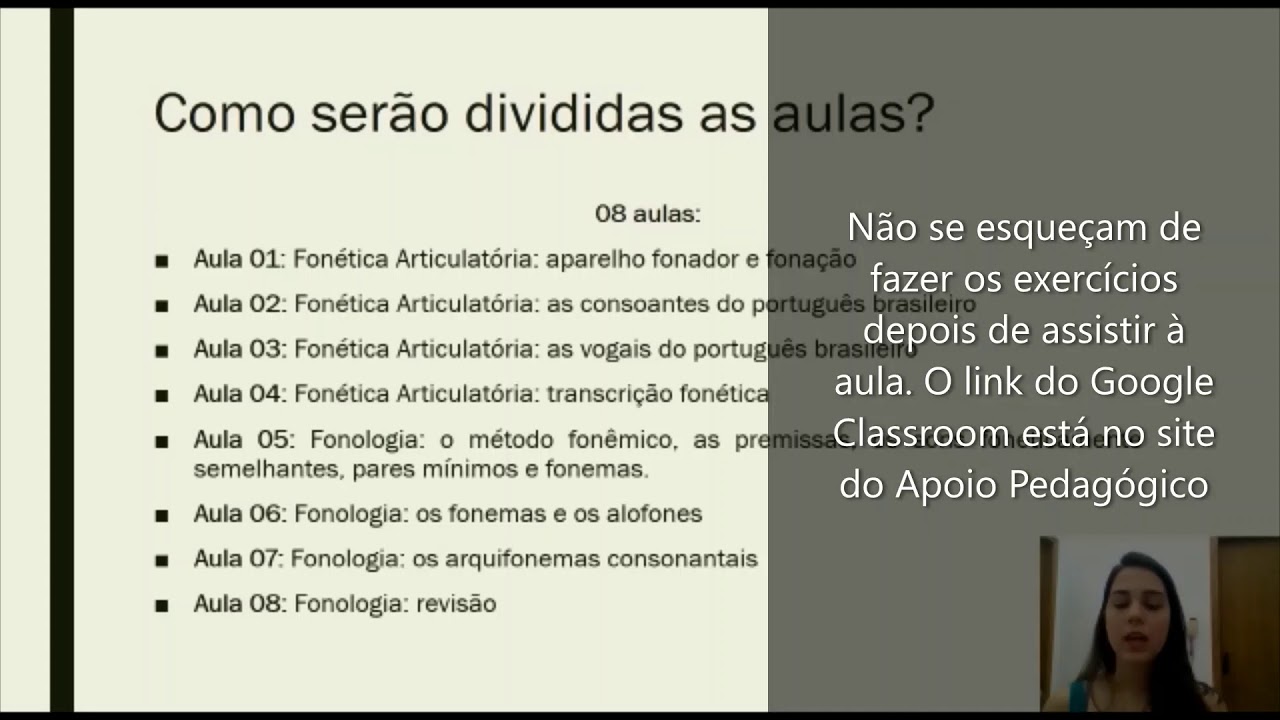 Aula 01 (parte I) - Fonética Articulatória: aparelho fonador e fonação