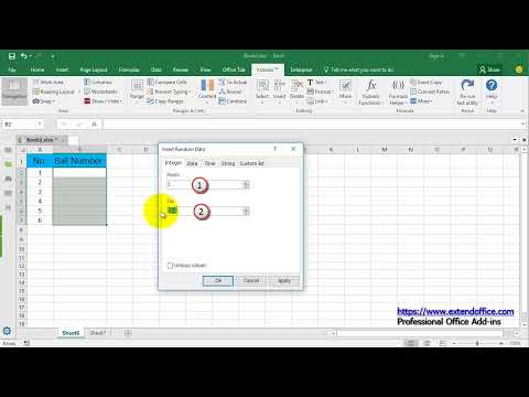 How to generate lottery numbers in excel