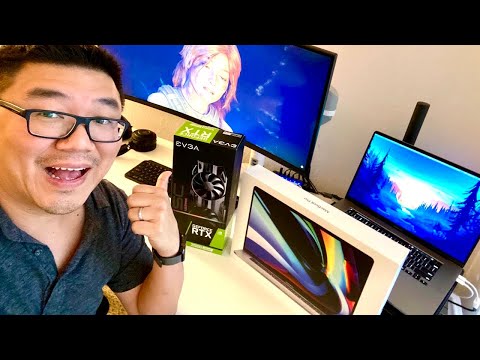 Apple MacBook Pro 16 In Radeon 5500 8GB Bootcamp Gaming Performance vs MSI GS65 Gaming Laptop + eGPU