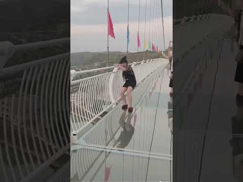 China glass bridge funny video 😁😄 #shorts #viral #mrbeast #girl