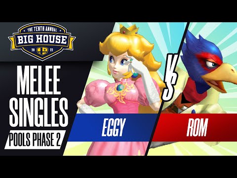Eggy vs rom - Melee Singles Pools WQF - The Big House 10 | Peach vs Falco