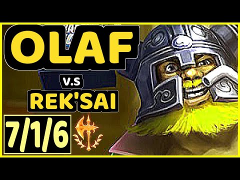 AKAADIAN (OLAF) vs REK'SAI - 7/1/6 KDA JUNGLE GAMEPLAY - NA Ranked GRANDMASTER