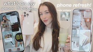 Customizing my iPhone 16 Pro Max (desert titanium) | iPhone Reset for 2025 *aesthetic setup*