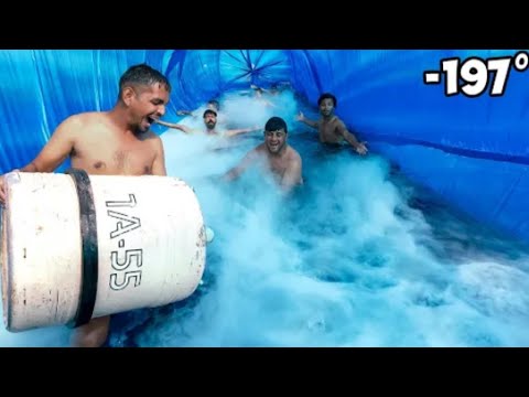 Liquid nitrogen in Tunnel Swimming Pool - big Mistake!