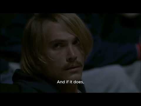 Donald Sutherland as Bill Bowerman, speech at the 1972 Munich Olympics (Prefontaine, Without Limits)