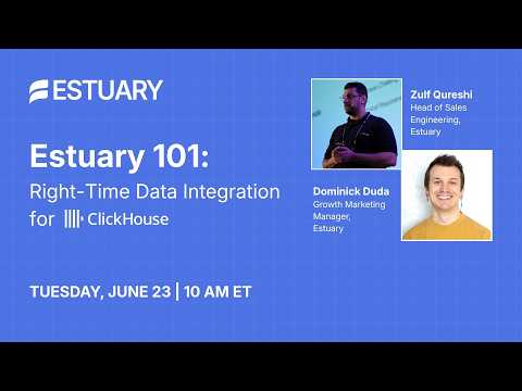 Estuary 101 with a Postgres to ClickHouse CDC demo