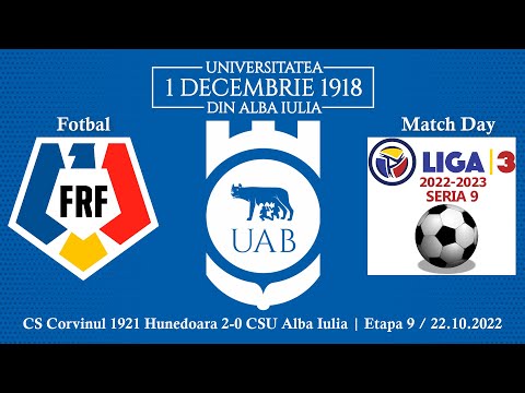 CS Corvinul 1921 Hunedoara 2 - 0 CS Universitatea Alba Iulia | Etapa 9 |  Fotbal Liga 3 România