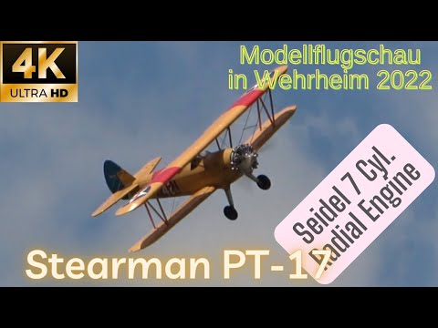 WOW: BIG 1/3 SCALE PT-17 STEARMAN BALSA USA RADIAL ENGINE (Modellflugschau Wehrheim 2022)