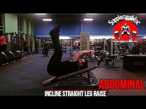 Abs - Incline Straight Leg Raises Exercise Demo and Video @ Supplement Inc