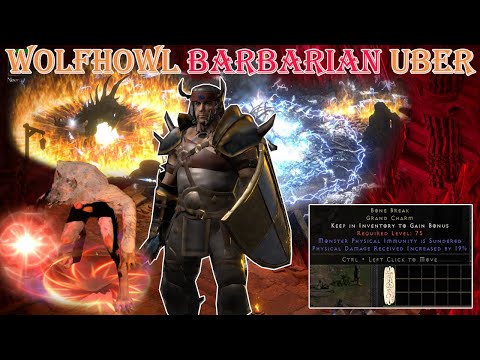 Diablo II Resurrected - Wolfhowl Physical Sunder Charm Barbarian Build Uber Tristram