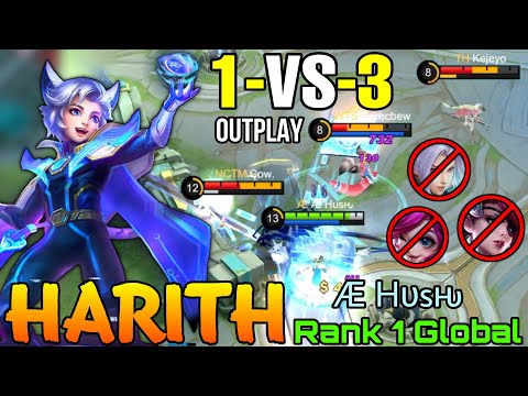 Jungler Harith 1 vs 3 Outplay! - Top 1 Global Harith by Æ Hυsԋ - Mobile Legends