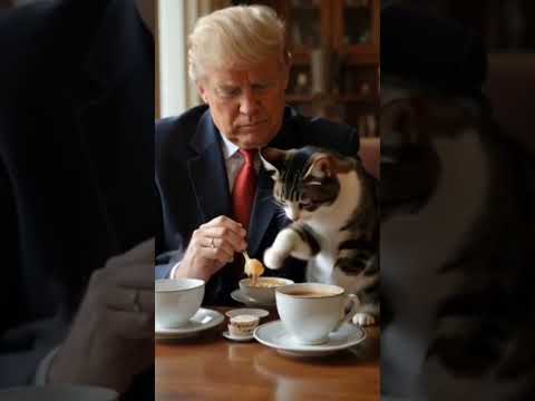 "Tea Time with Trump Bhai & Cat | But Cat Plays with the Cup!"