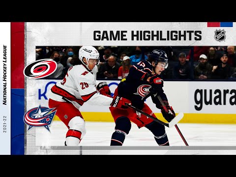 Hurricanes @ Blue Jackets 1/1/22 | NHL Highlights