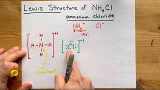 Lewis Structure of NH4Cl (ammonium chloride, ionic)