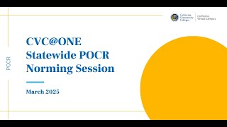 March 2025 POCR Norming Session