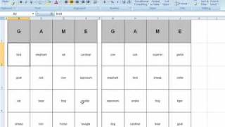 Bingo Card Generator - Microsoft Excel