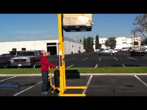Demonstration of semi electric stacker