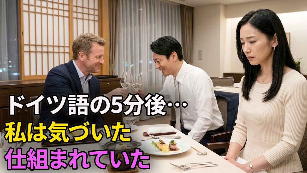 夫に連れられて上司との食事へ、ドイツ語の会話を聞いたわずか5分後…私は黙って帰り、その夜に離婚届を書いた