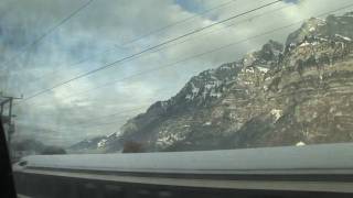 preview picture of video 'HD Train scenery from Zurich to Chur Switzerland Christmas eve day part 1'