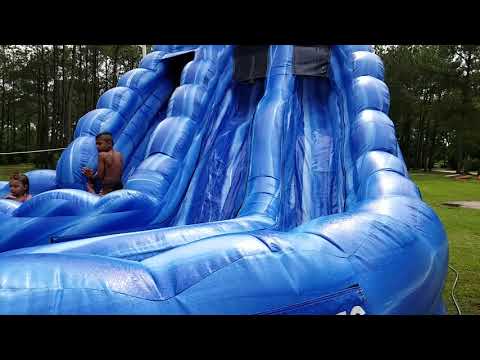 One of the inflatable water slides!