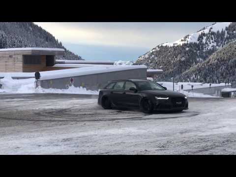 Audi RS6 Avant Drifting in the Snow in Lichtenstein