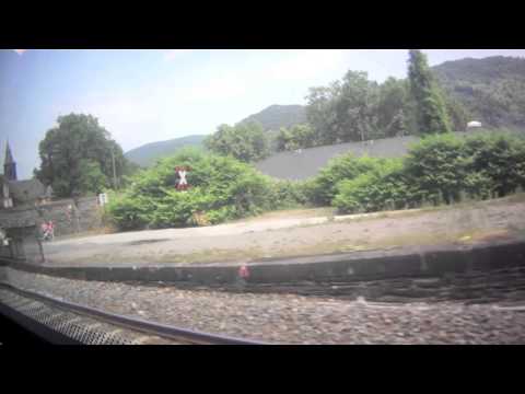Mainz a Koblenz: vistas do Vale do Reno de um MittelrheinBahn, Renânia Palatinado, Alemanha: 06/07/15