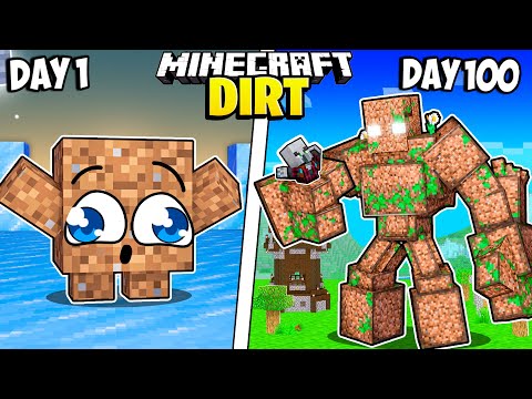 100 Days Surviving as a DIRT BLOCK! Minecraft Challenge