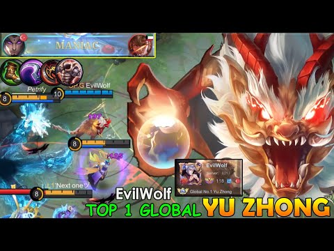 Yu Zhong 🔥 Perfect MANIAC!! Killer Dragon Hybrid Build Yu Zhong 🔥 -Top 1 Global By EvilWolf \ MLBB.