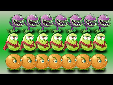 PvZ 2 No Plant Food - Team Plant Vs 100 Hunter Zombie - Who Will Win?