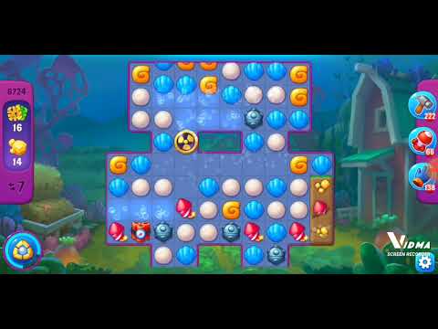 Fishdom. 8724 super hard level no boosters and diamonds. 18 moves
