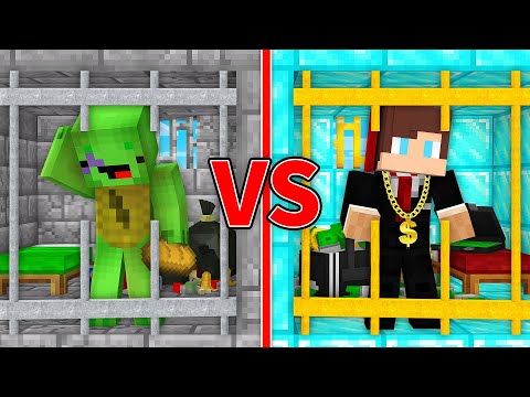Paper - Mikey in POOR Prison vs JJ in RICH Prison in Minecraft (Maizen)