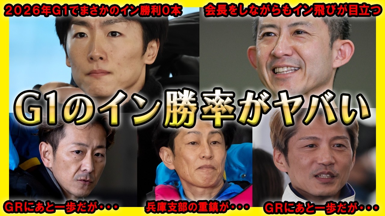 【ピンチ】G1のイン勝率が超ヤバい選手達【競艇・ボートレース】
