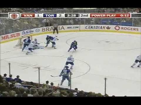 Dominic Moore Stickless/ No Stick Breakaway - With Jason Blake - Canucks at Leafs - Feb 21 2009