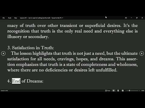 ChatGPT ACIM Lesson 251 - I am in need of nothing but the truth