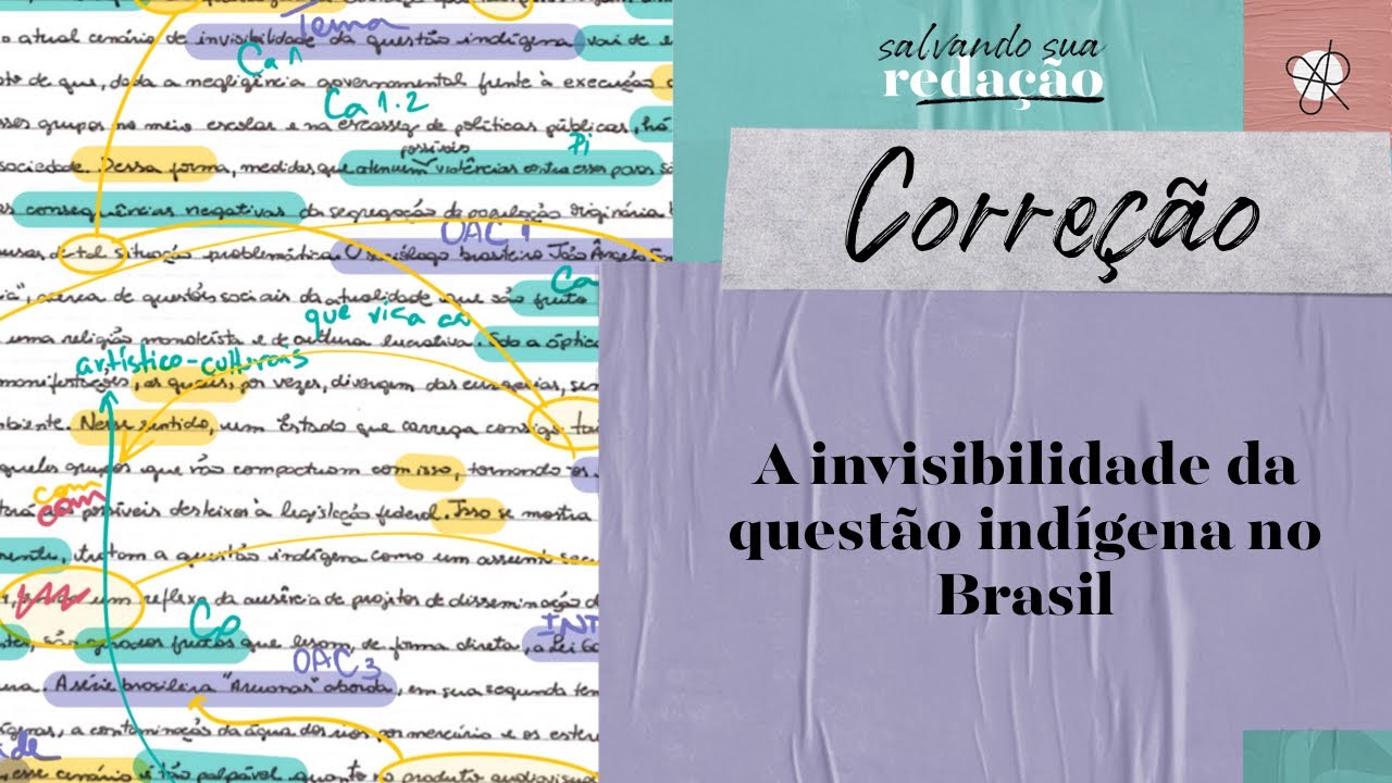 Correção de redação | Tema: “A invisibilidade da questão indígena no Brasil” | Jana Rabelo