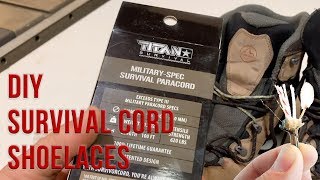 Titan SurvivorCord Paracord DIY Shoelaces with wire, fishing line and fire starter!