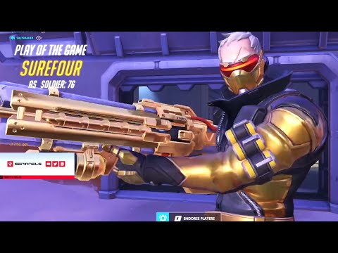 Surefour DPS Main - Top 500 Soldier 76 gameplay! POTG! [ Overwatch Season 30 Top 500 ]