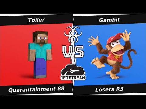 Quarantainment 88 Losers R3 - Toiler (Steve) Vs Gambit (Diddy Kong) - SSBU