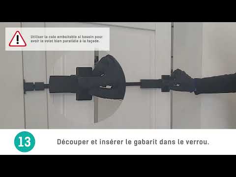Kit complet arrêt de volet Ellipse® noir avec cale, poignée et tringle 460 mm TORBEL