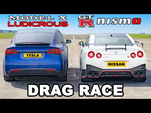 Nissan GT-R NISMO v Tesla Model X: DRAG RACE