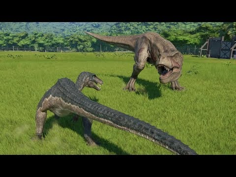 Baryonyx(Modified) VS T-Rex, Indominus Rex, Spinosaurus, Indoraptor, Giga - Jurassic World Evolution