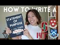 How To Write A Statement Of Purpose My OWN Harvard SoP