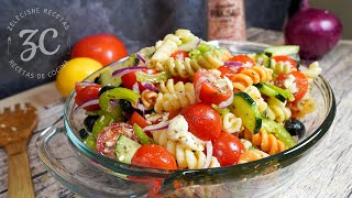 Ensalada Griega con Pasta | Saludable y fácil de hacer 😉