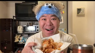 【ASMR】手作りポテトチップスをただ無言で食べる動画
