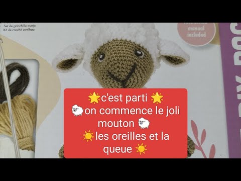 ☀️☀️☀️tuto crochet pas a pas FACILE  joli mouton  VIDEO1 LES OREILLES ET LA QUEUE ☀️☀️☀️